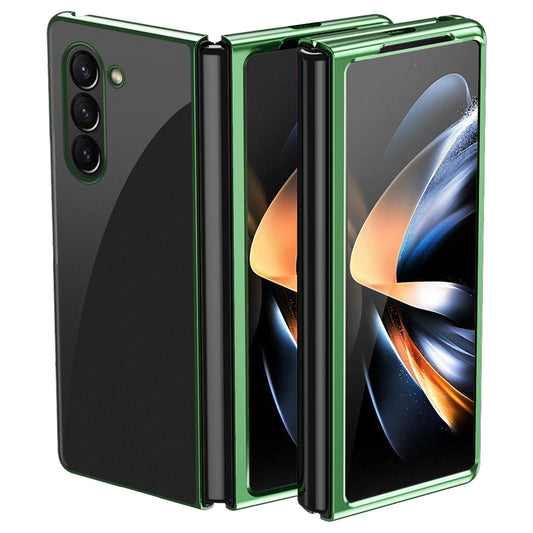 For Samsung Galaxy Z Fold6 5G Case Clear PC Electroplating Hard Phone Cover - Green
