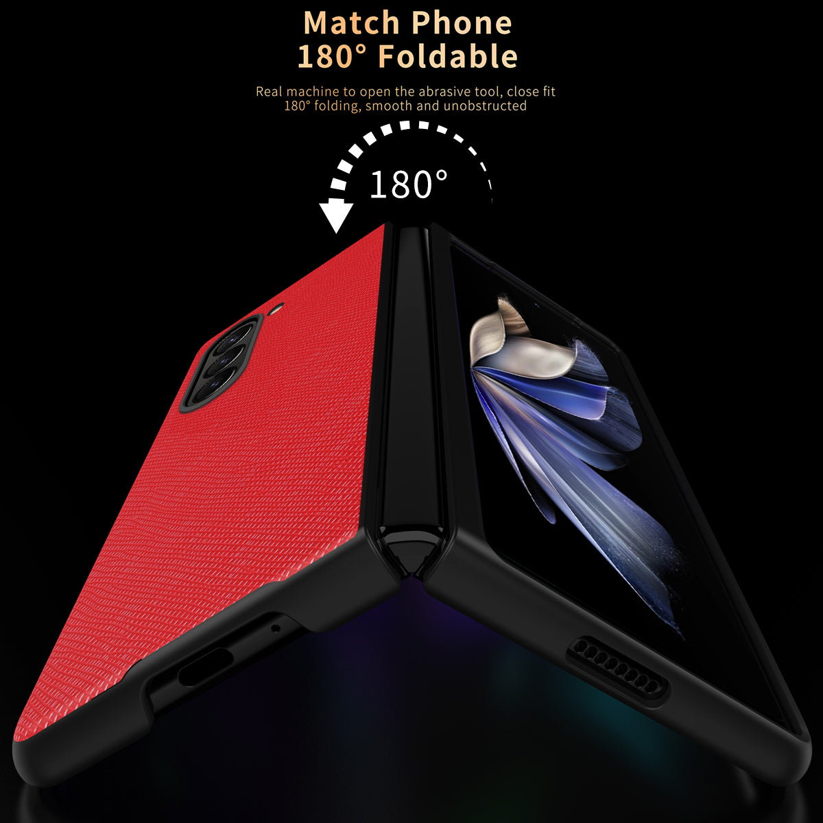 For Samsung Galaxy Z Fold6 5G Case Anti-Scratch PU Leather + PC Phone Cover Cross Texture - Red