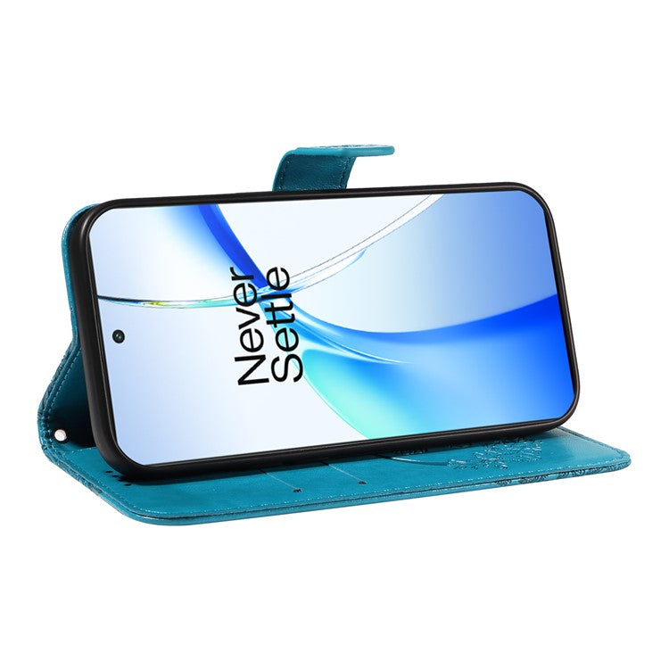 For OnePlus Ace 3V 5G Case Leather Wallet Flip Stand Butterfly Pattern Phone Cover - Blue