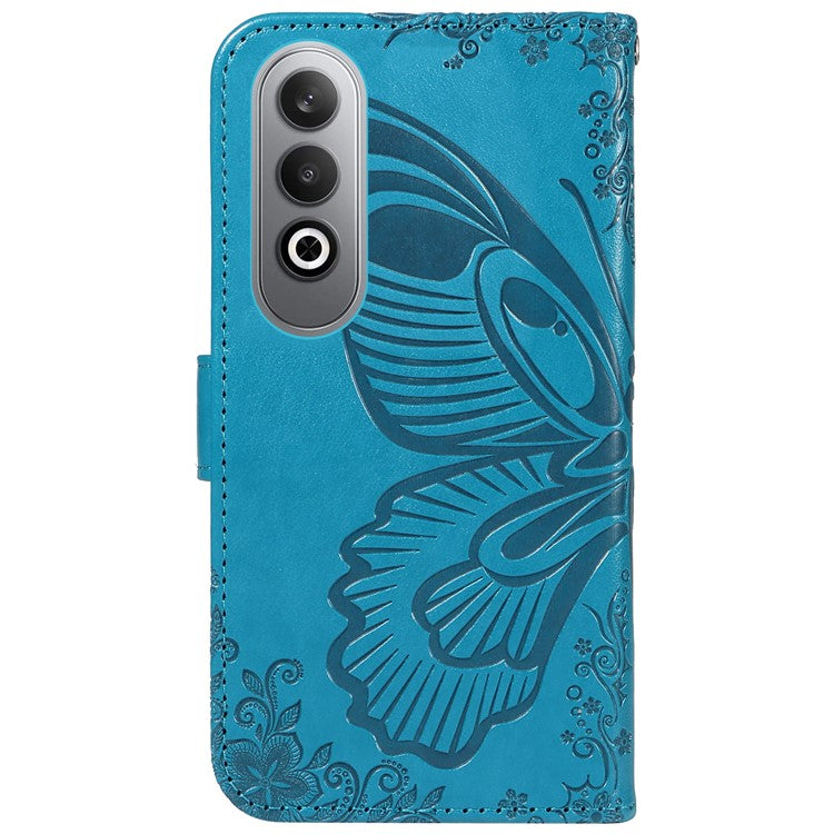 For OnePlus Nord CE4 5G Phone Case Wholesale Butterfly Leather Wallet Cover - Blue