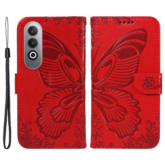 For OnePlus Nord CE4 5G Phone Case Wholesale Butterfly Leather Wallet Cover - Red