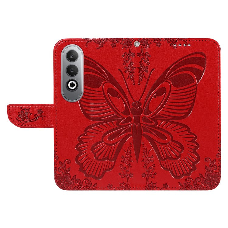 For OnePlus Nord CE4 5G Phone Case Wholesale Butterfly Leather Wallet Cover - Red