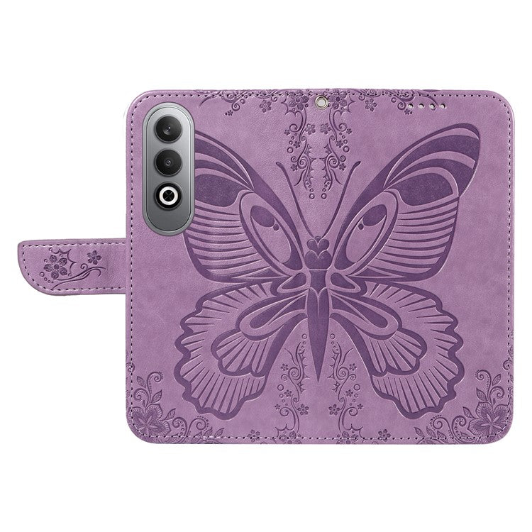 For OnePlus Nord CE4 5G Phone Case Wholesale Butterfly Leather Wallet Cover - Light Purple