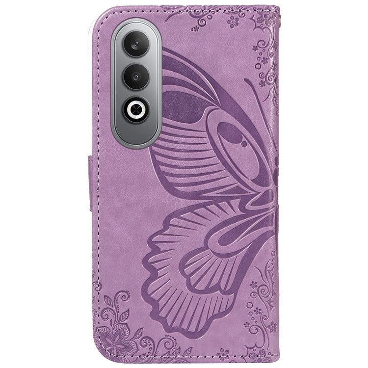 For OnePlus Nord CE4 5G Phone Case Wholesale Butterfly Leather Wallet Cover - Light Purple