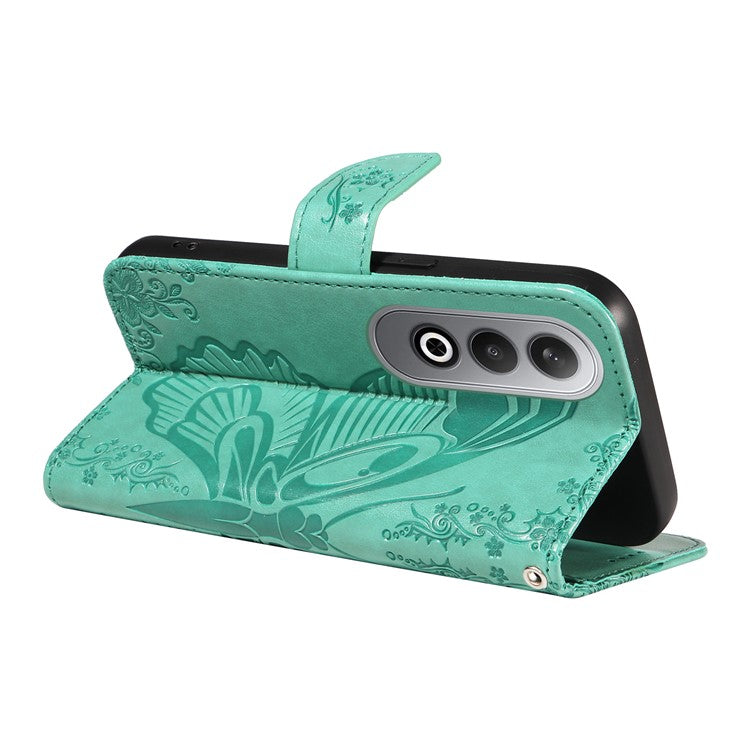 For OnePlus Nord CE4 5G Phone Case Wholesale Butterfly Leather Wallet Cover - Green