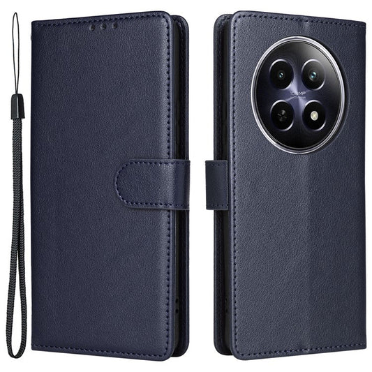 For Realme 12 5G Case 3 Card Slots PU Leather Wallet Stand Phone Cover - Blue
