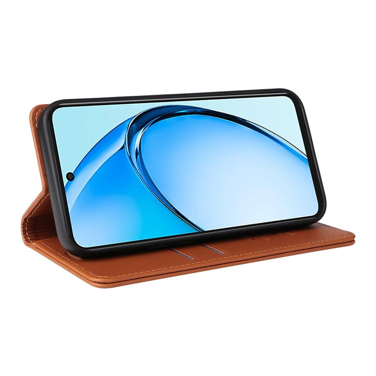 YIKATU YK-001 For Oppo A60 4G Case Stand View Magnetic Protect PU Leather Phone Cover - Brown
