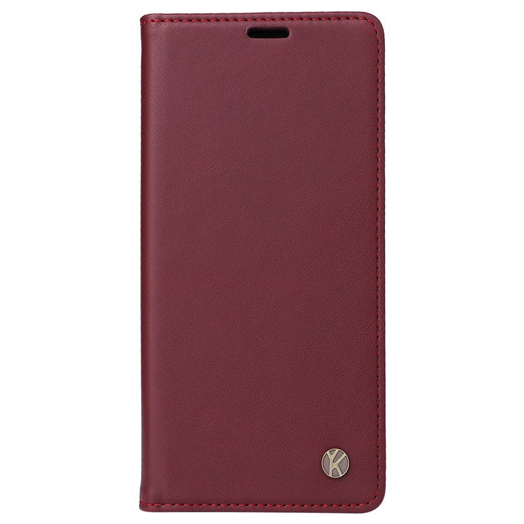 YIKATU YK-001 For Oppo A60 4G Case Stand View Magnetic Protect PU Leather Phone Cover - Wine Red
