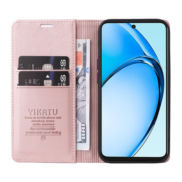 YIKATU YK-001 For Oppo A60 4G Case Stand View Magnetic Protect PU Leather Phone Cover - Rose Gold