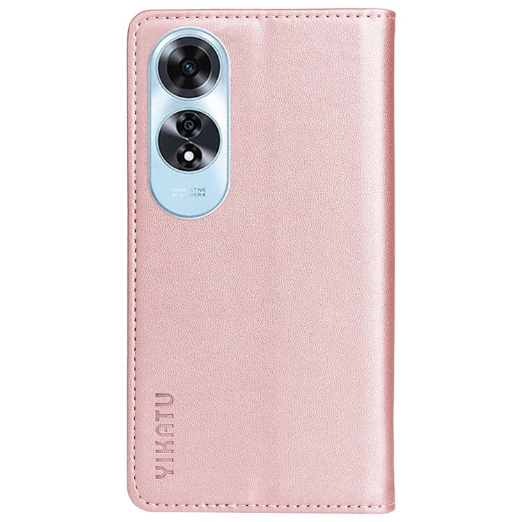 YIKATU YK-001 For Oppo A60 4G Case Stand View Magnetic Protect PU Leather Phone Cover - Rose Gold