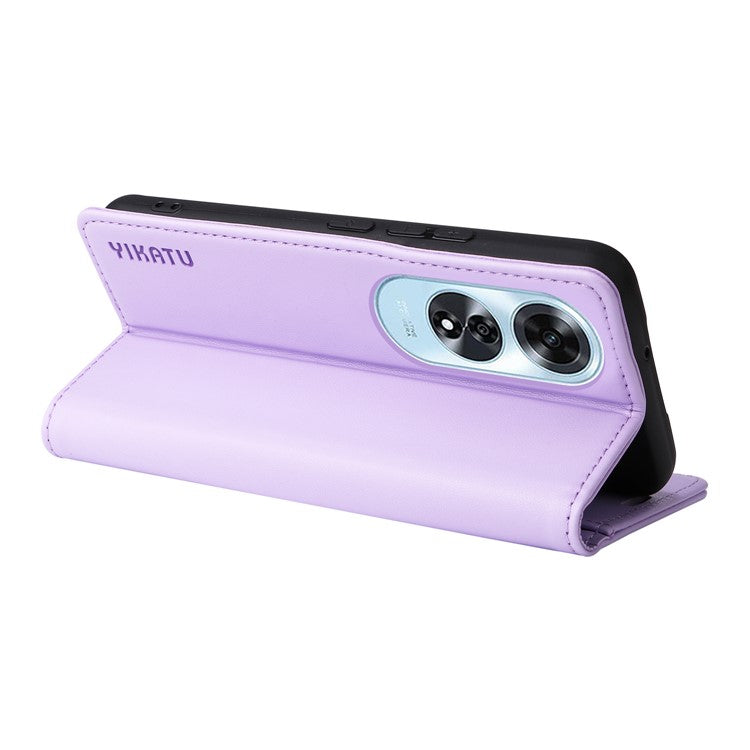 YIKATU YK-001 For Oppo A60 4G Case Stand View Magnetic Protect PU Leather Phone Cover - Light Purple