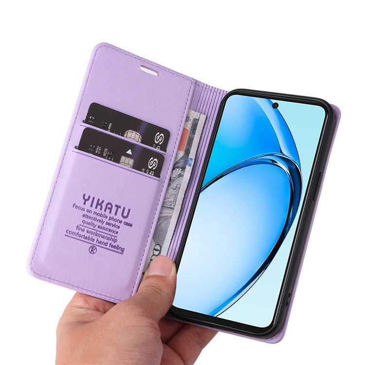 YIKATU YK-001 For Oppo A60 4G Case Stand View Magnetic Protect PU Leather Phone Cover - Light Purple
