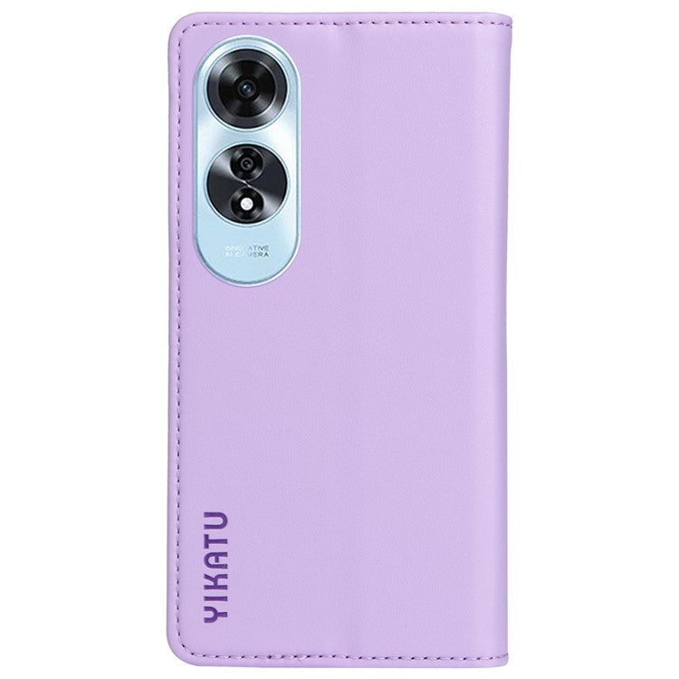 YIKATU YK-001 For Oppo A60 4G Case Stand View Magnetic Protect PU Leather Phone Cover - Light Purple