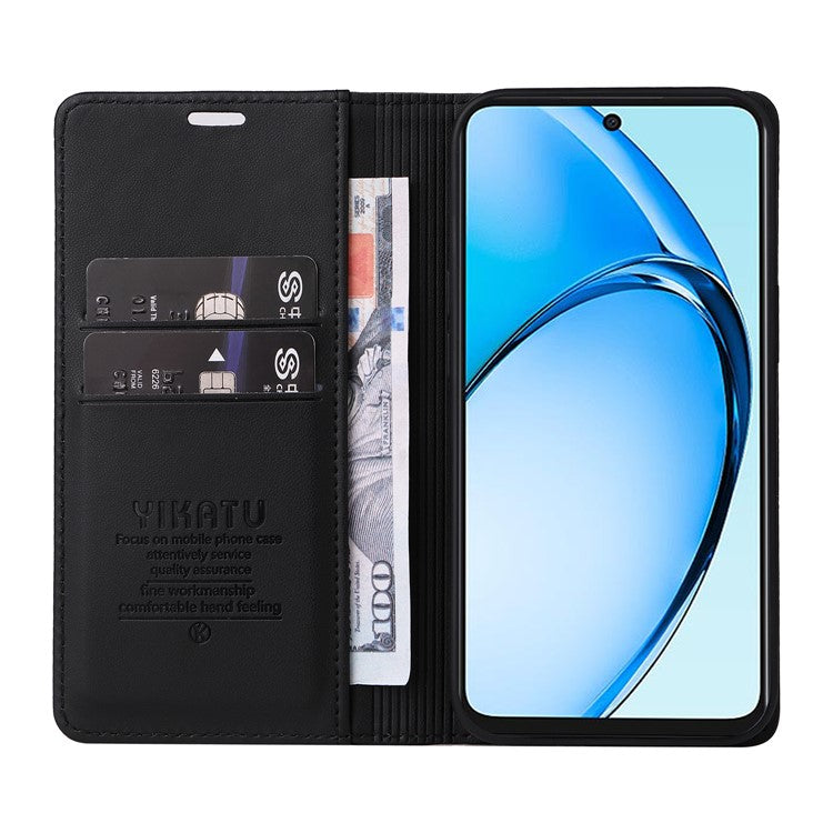 YIKATU YK-001 For Oppo A60 4G Case Stand View Magnetic Protect PU Leather Phone Cover - Black