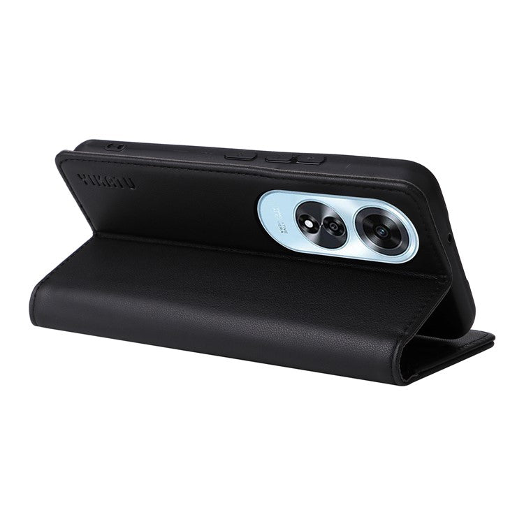 YIKATU YK-001 For Oppo A60 4G Case Stand View Magnetic Protect PU Leather Phone Cover - Black
