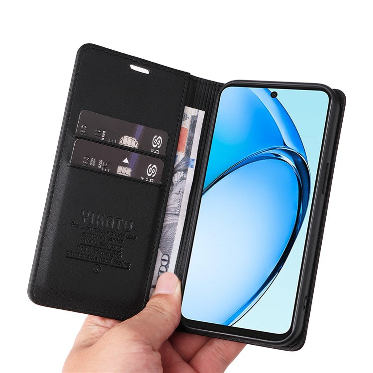 YIKATU YK-001 For Oppo A60 4G Case Stand View Magnetic Protect PU Leather Phone Cover - Black