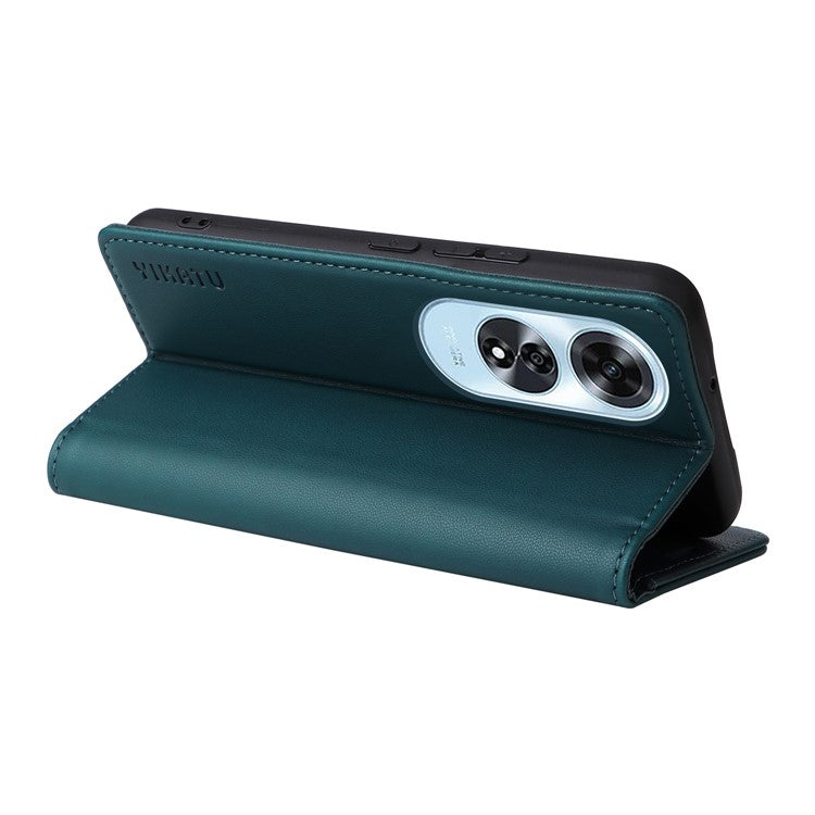 YIKATU YK-001 For Oppo A60 4G Case Stand View Magnetic Protect PU Leather Phone Cover - Green