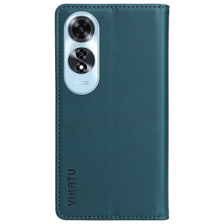 YIKATU YK-001 For Oppo A60 4G Case Stand View Magnetic Protect PU Leather Phone Cover - Green