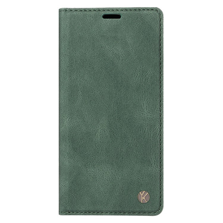 YIKATU YK-004 For iPhone 16 Case Magnetic Closing Wallet Phone Leather Cover - Green