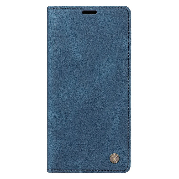 YIKATU YK-004 For iPhone 16 Case Magnetic Closing Wallet Phone Leather Cover - Blue