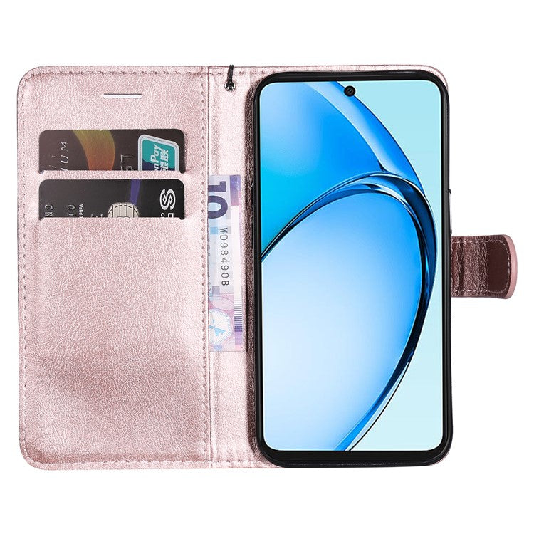 KT Leather Series-2 for Oppo A60 4G Leather Case Solid Color Shockproof Phone Cover - Rose Gold
