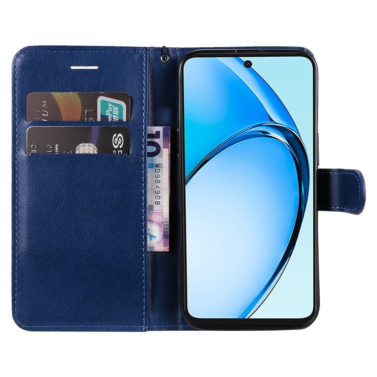 KT Leather Series-2 for Oppo A60 4G Leather Case Solid Color Shockproof Phone Cover - Blue