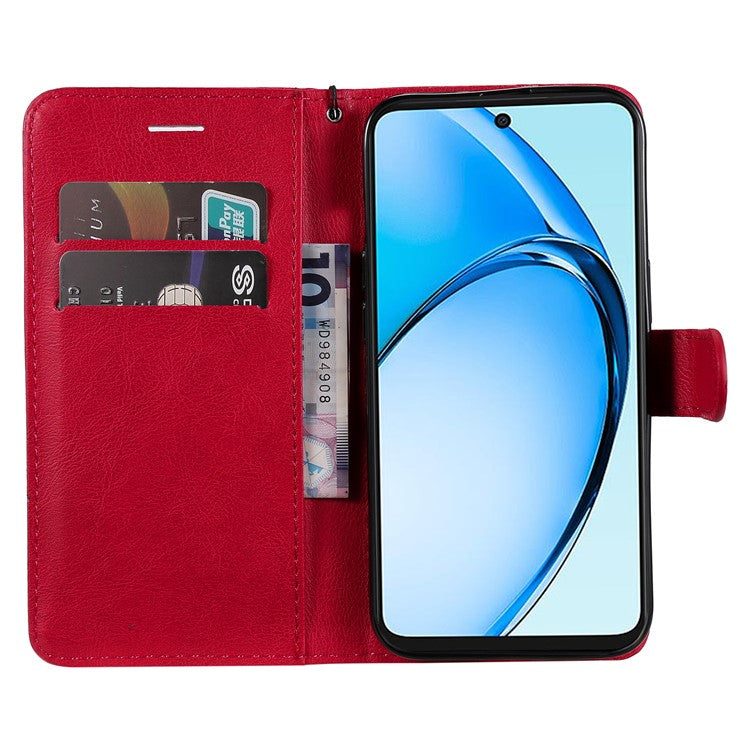 KT Leather Series-2 for Oppo A60 4G Leather Case Solid Color Shockproof Phone Cover - Red