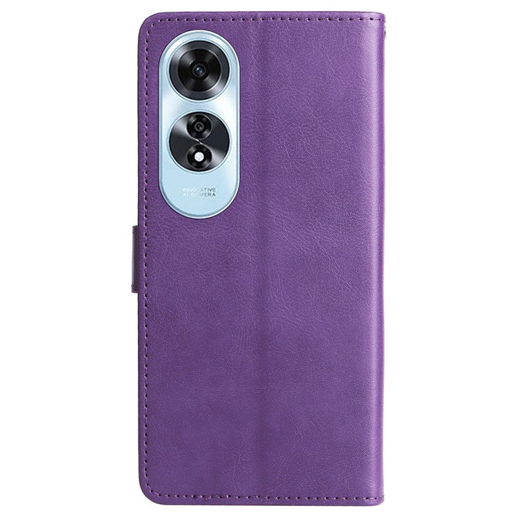 KT Leather Series-2 for Oppo A60 4G Leather Case Solid Color Shockproof Phone Cover - Purple