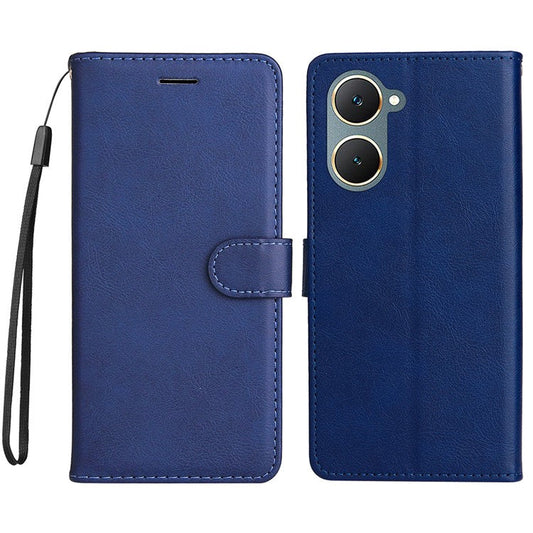 KT Leather Series-2 for vivo Y03 Case Solid Color PU Leather Flip Wallet Phone Cover - Blue