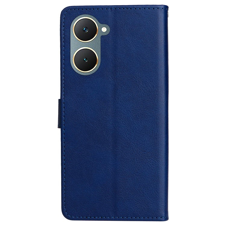 KT Leather Series-2 for vivo Y03 Case Solid Color PU Leather Flip Wallet Phone Cover - Blue