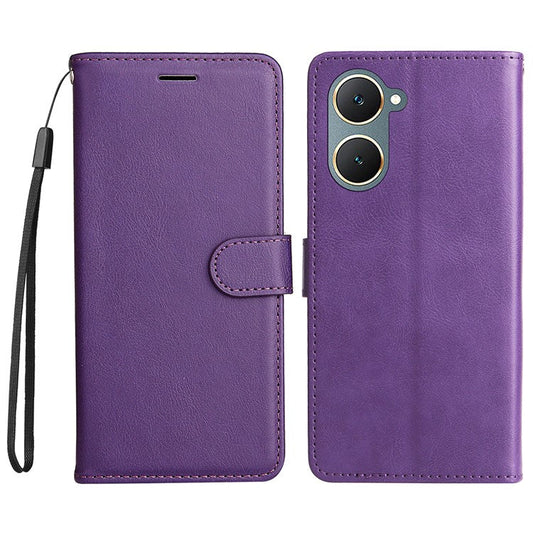 KT Leather Series-2 for vivo Y03 Case Solid Color PU Leather Flip Wallet Phone Cover - Purple