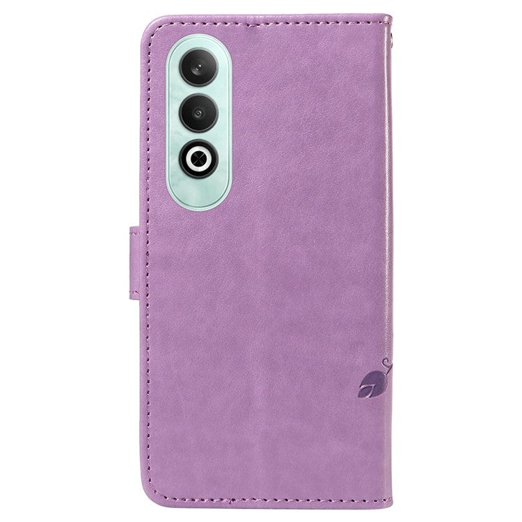 For OnePlus Nord CE4 5G Case Butterfly Flower Pattern PU Leather Phone Cover - Light Purple