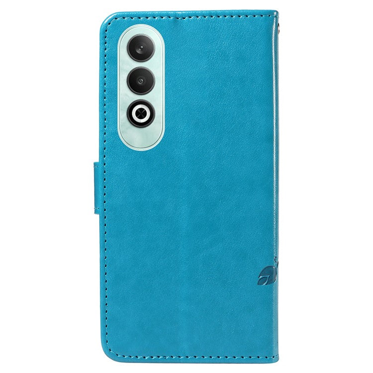 For OnePlus Nord CE4 5G Case Butterfly Flower Pattern PU Leather Phone Cover - Blue