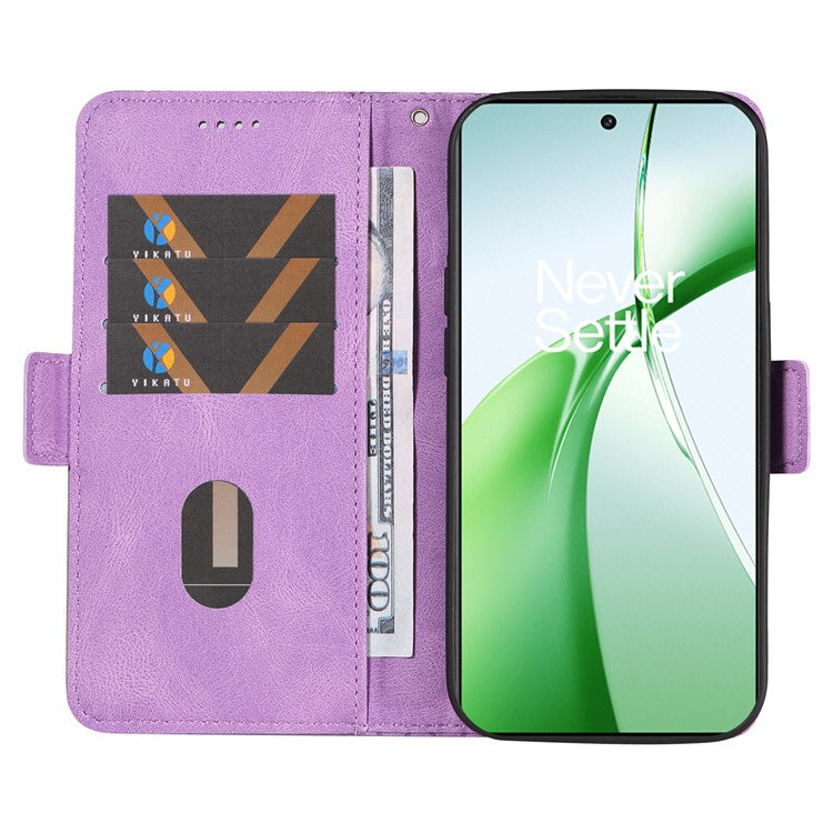 For OnePlus Nord CE4 5G Case Rhombus Grid Leather Wallet Phone Cover - Light Purple