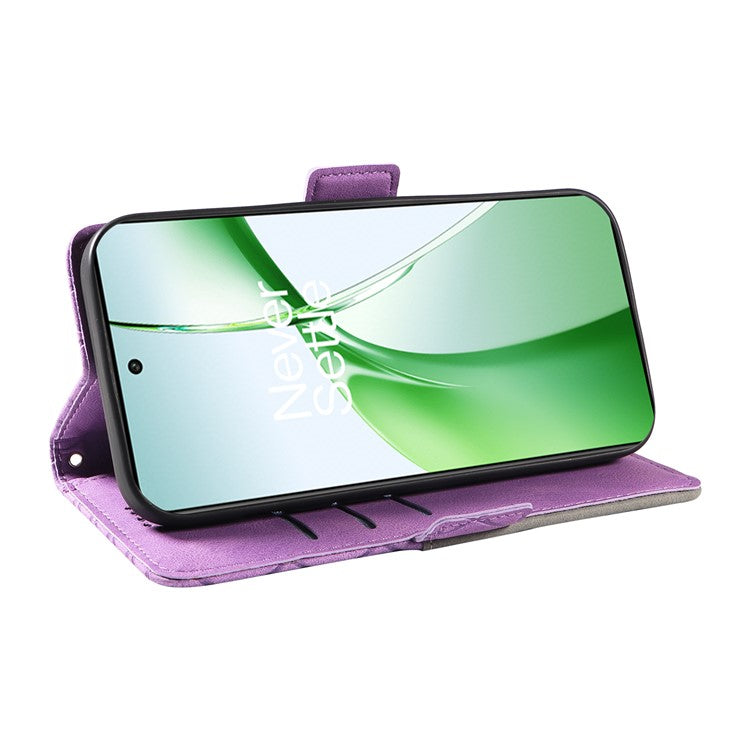 For OnePlus Nord CE4 5G Case Rhombus Grid Leather Wallet Phone Cover - Light Purple