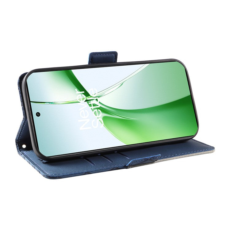 For OnePlus Nord CE4 5G Case Rhombus Grid Leather Wallet Phone Cover - Blue