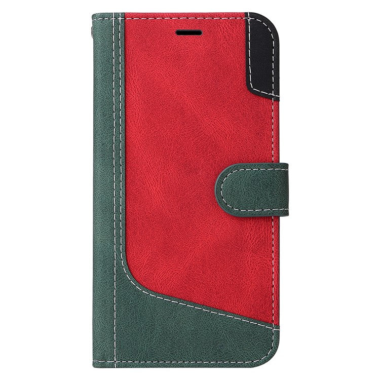 For OnePlus Nord CE4 5G Phone Case Three-Color Splicing Card Holder Stand Phone Cover - Green