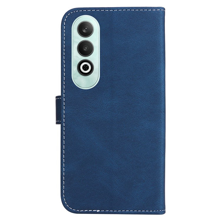 For OnePlus Nord CE4 5G Phone Case Three-Color Splicing Card Holder Stand Phone Cover - Blue