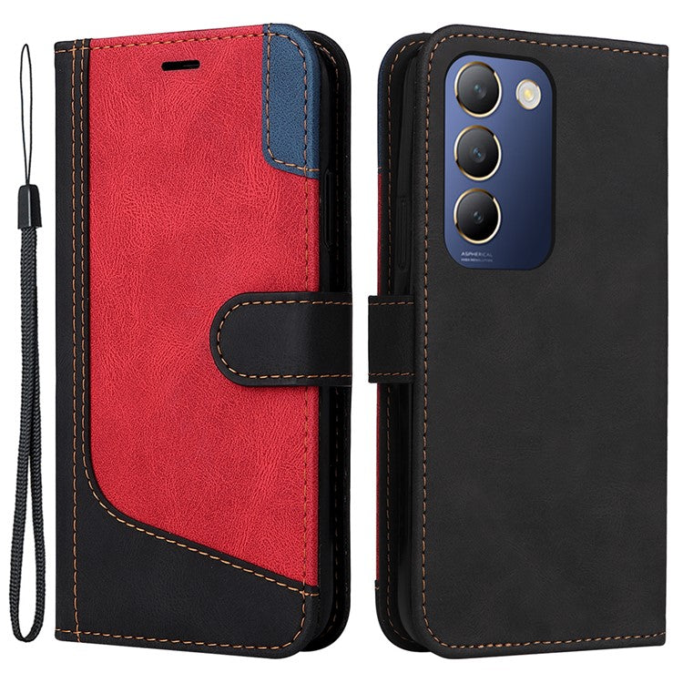 For vivo V40 SE 5G / Y100 5G (Indonesia) / Y200e 5G / V30 Lite 5G (India) Case Three-Color Splicing Phone Cover - Black