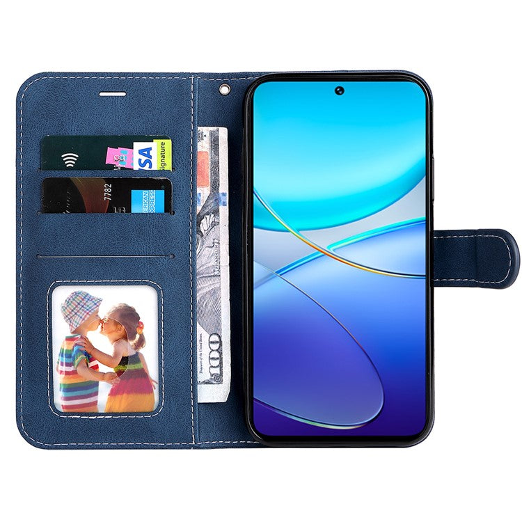 For vivo V40 SE 5G / Y100 5G (Indonesia) / Y200e 5G / V30 Lite 5G (India) Case Three-Color Splicing Phone Cover - Blue