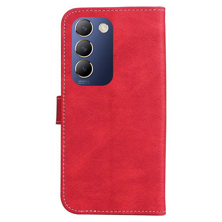 For vivo V40 SE 5G / Y100 5G (Indonesia) / Y200e 5G / V30 Lite 5G (India) Case Three-Color Splicing Phone Cover - Red