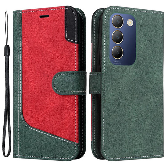 For vivo V40 SE 5G / Y100 5G (Indonesia) / Y200e 5G / V30 Lite 5G (India) Case Three-Color Splicing Phone Cover - Green