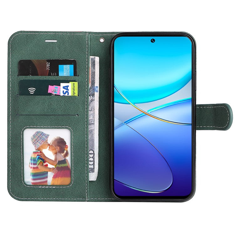 For vivo V40 SE 5G / Y100 5G (Indonesia) / Y200e 5G / V30 Lite 5G (India) Case Three-Color Splicing Phone Cover - Green