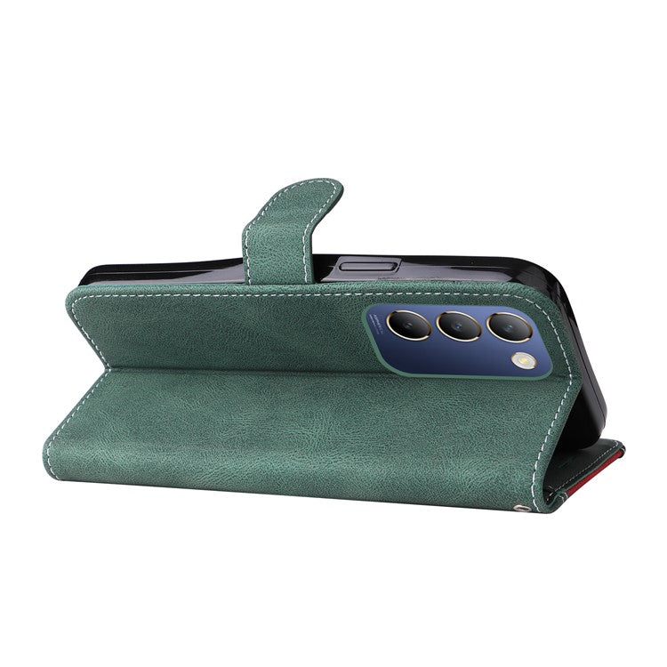 For vivo V40 SE 5G / Y100 5G (Indonesia) / Y200e 5G / V30 Lite 5G (India) Case Three-Color Splicing Phone Cover - Green