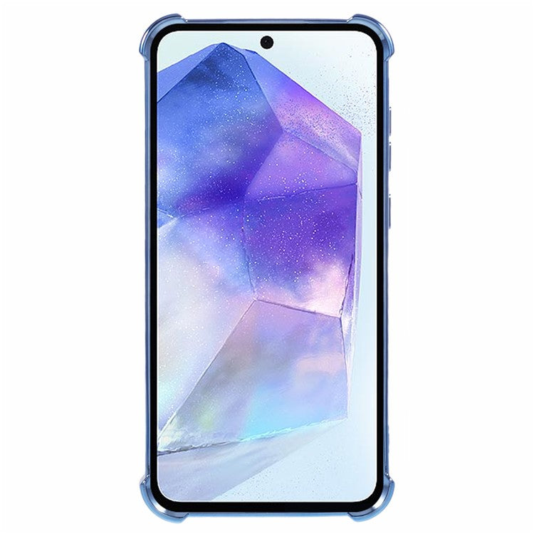 For Samsung Galaxy S24+ Case Love Heart Pattern Glitter Gradient TPU Phone Cover - Blue