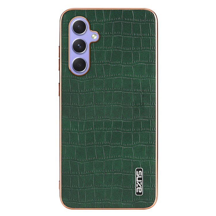 AZNS For Samsung Galaxy A54 5G Slim Case Electroplating Crocodile Texture PU+TPU Phone Shell - Green