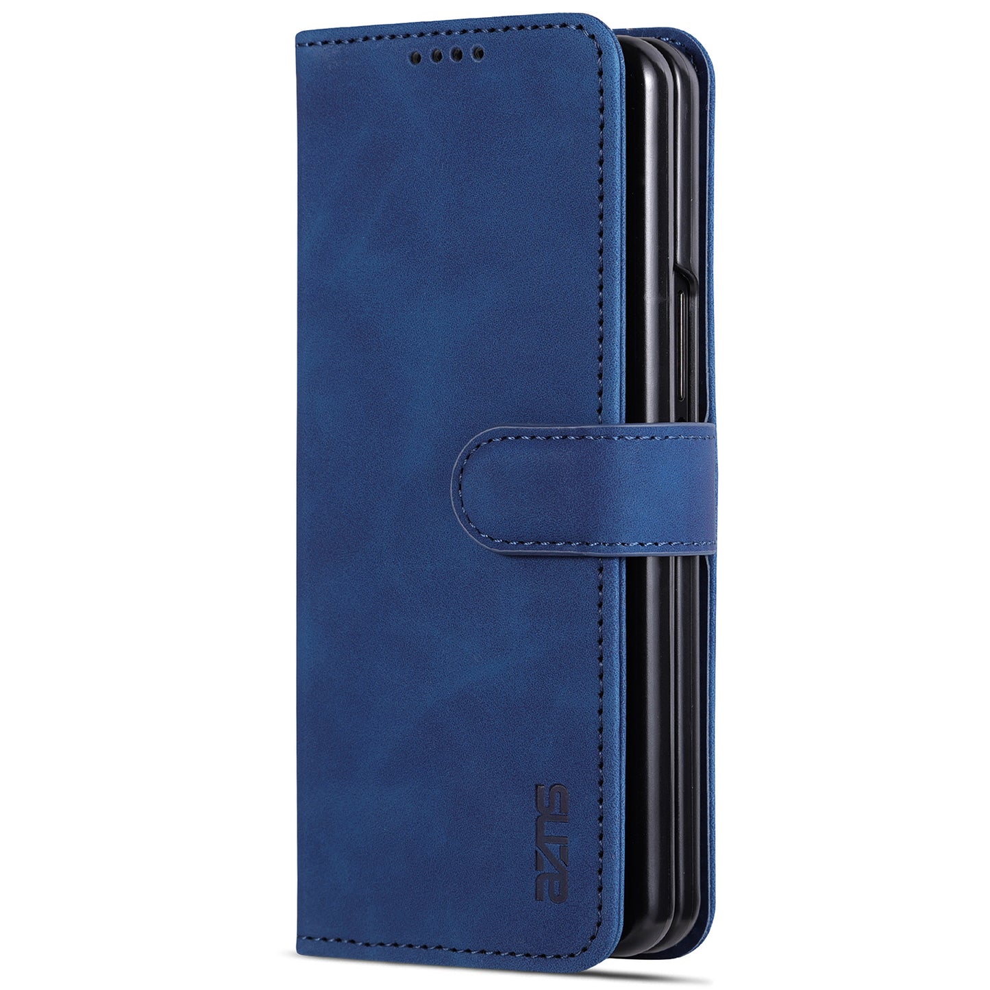 AZNS For Samsung Galaxy Z Fold6 5G Case PC Interior PU Leather Phone Cover Wallet - Blue