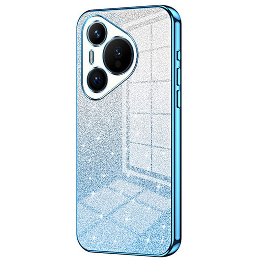 For Huawei Pura 70 Case TPU Gradient Glitter Mobile Phone Cover - Blue