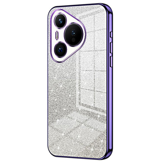 For Huawei Pura 70 Case TPU Gradient Glitter Mobile Phone Cover - Purple