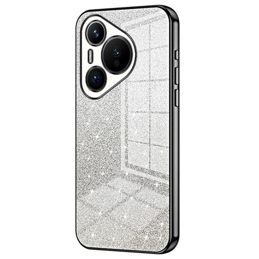 For Huawei Pura 70 Case TPU Gradient Glitter Mobile Phone Cover - Black